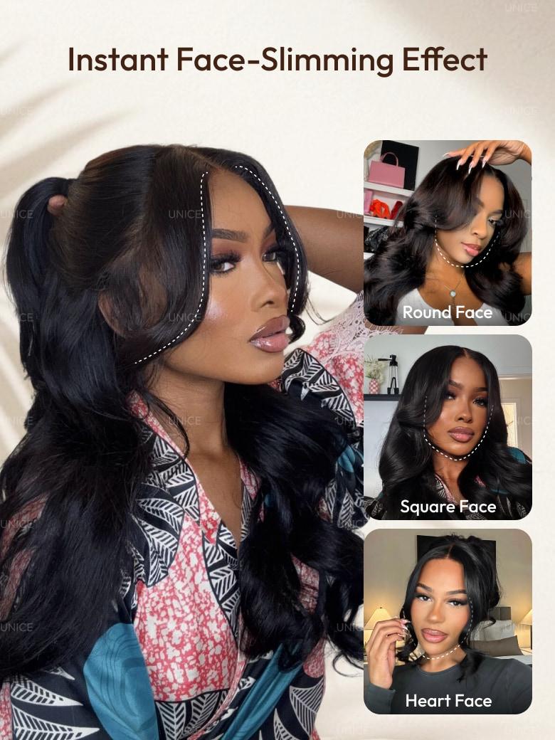 UNice 13x4 Pre-Everything™ HD Lace & Transparent Lace Front Pull And Go 3D Body Wave Wig Real Ear To Ear With Invisi Drawstring Wig