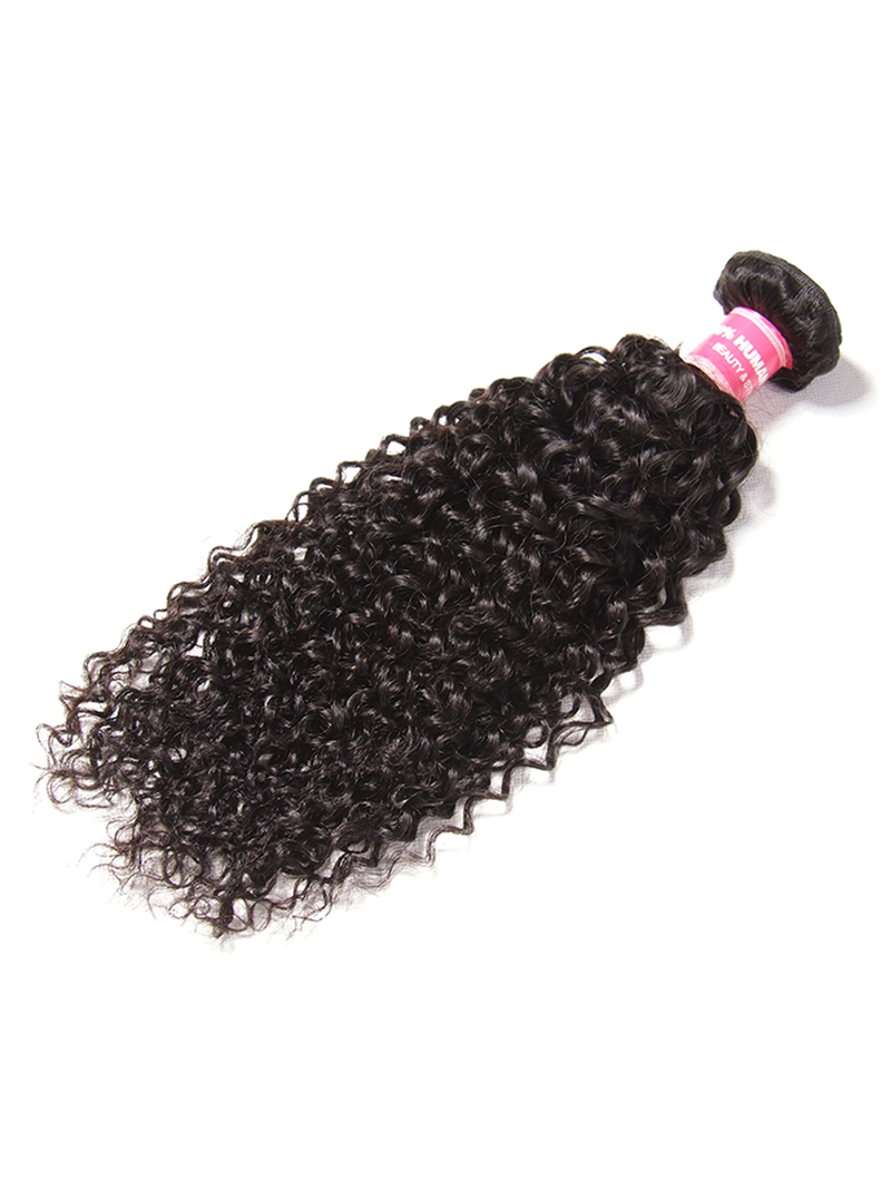The UNice Hair Icenu Series 1 Piece Jerry Curly Human Virgin Hair Weaving product image shows brazilian virgin curly hair bundles and jerry curl texture, curly texture.