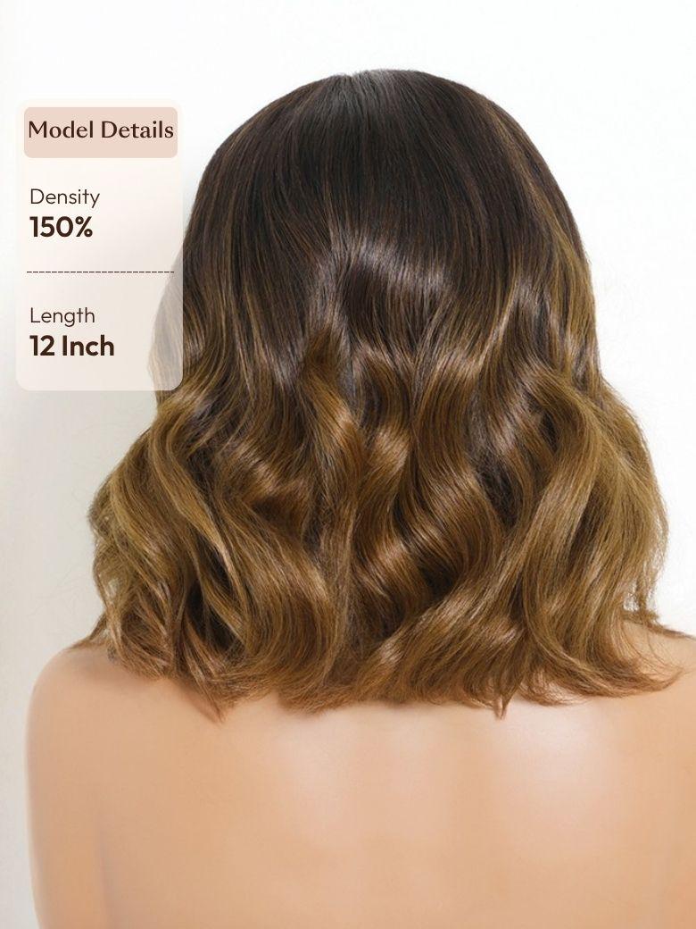 UNice Chestnut Brown Ombre Body Wave Bob Wig Bye-Bye Slip™ 13×4 Lace Front Glueless Glam-Ready Elevated Style Radiant Appeal