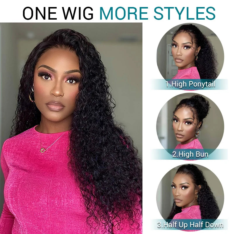 360 Water Wave Invisi-String Snug Fit Skin Full Lace Frontal Wig Glueless Pre Bleached Human Hair Wig
