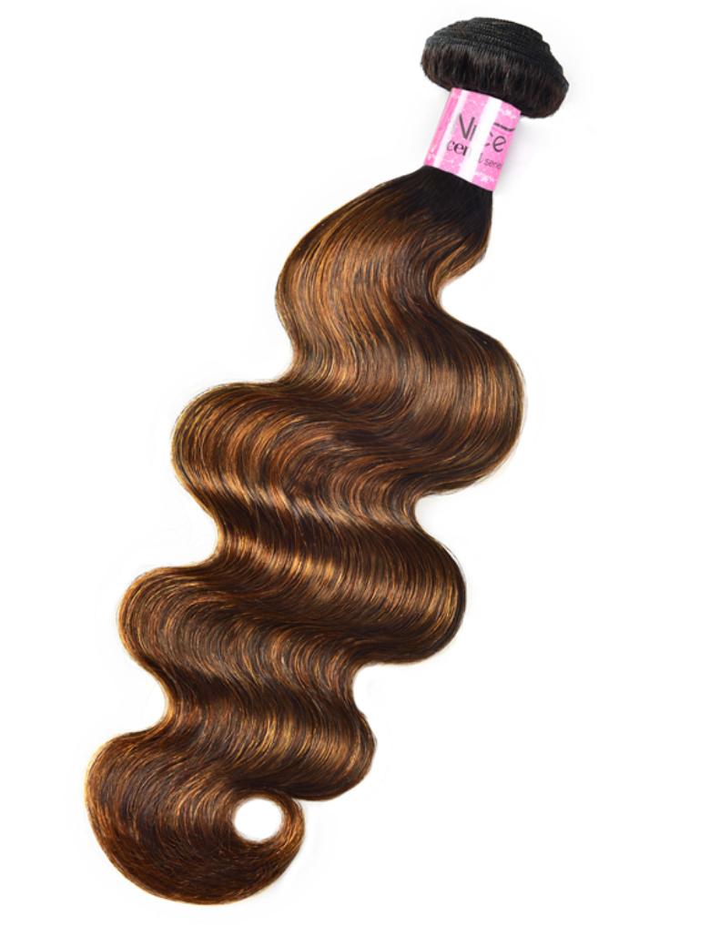The UNice Resilient Body Wave Human Hair Weave #FB30 Super Human Hair Bundles 1 Bundle Deals image highlights cer, body wave hair extensions and body wave texture.