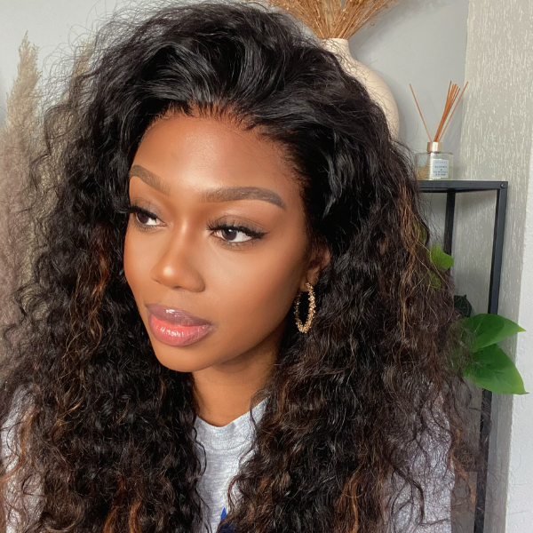 Worth | Gorgeous Blonde Highlights Loose Water Wave 13x4 Frontal HD Lace Free Part Long Wig 100% Human Hair
