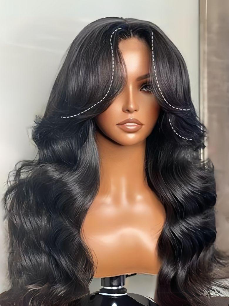 The UNice HD Real Scalp Wig 13x4 Invisible Lace Frontal Loose Wave with Face Framing product image shows a wig with a long wavy hair and loose wave texture, 13x4, lace.