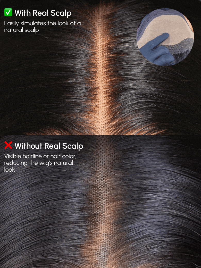 A model displays the UNice HD Real Scalp Wig 13x4 Invisible Lace Frontal Loose Wave with Face Framing, showing a model with long hair and a white background and loose.