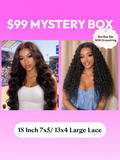 The UNice FULL Lace Wig Hiding Inside UNICE $39 Surprise Box Win 20 Inch Glueless 100% image highlights Yurne, ourprise, Box, win 16-22 inch, a pink box with a question.