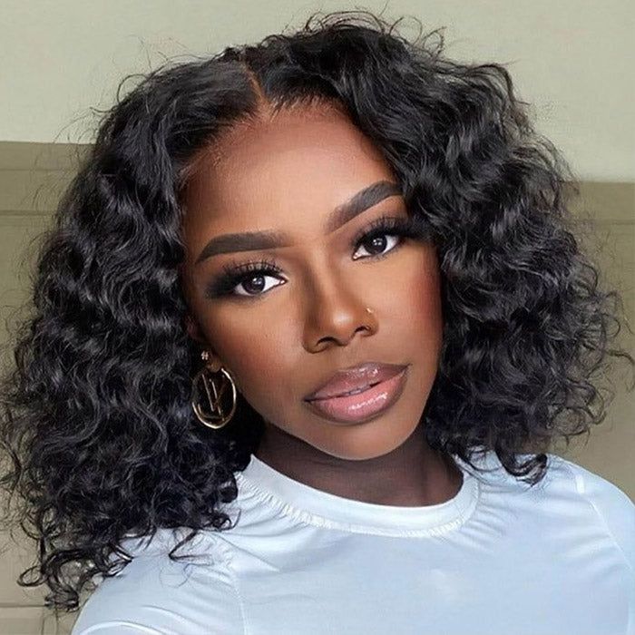 Short Deep Wave Bob Wig 13x4 Lace Frontal Human Hair Wigs