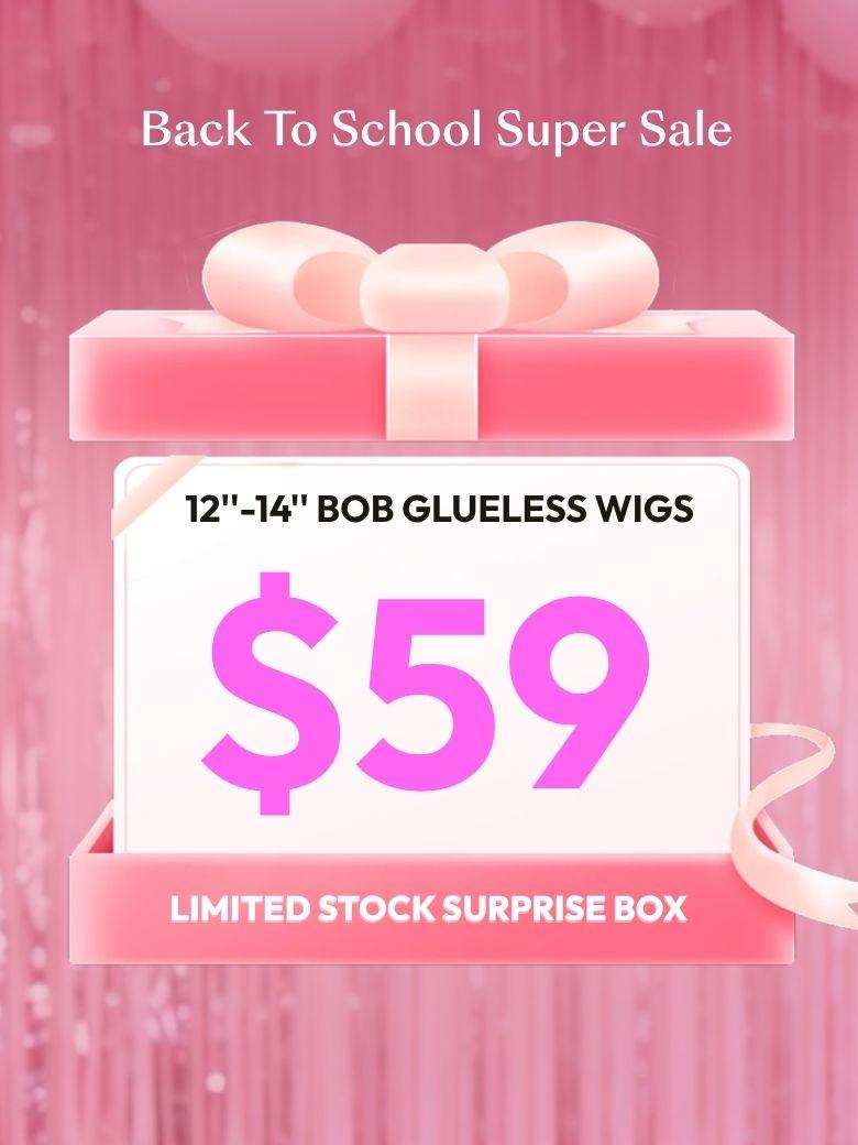 UNICE $39 & $59 Surprise Box Randomly Get 8''-14'' Bob Glueless Wigs Value $89-$159