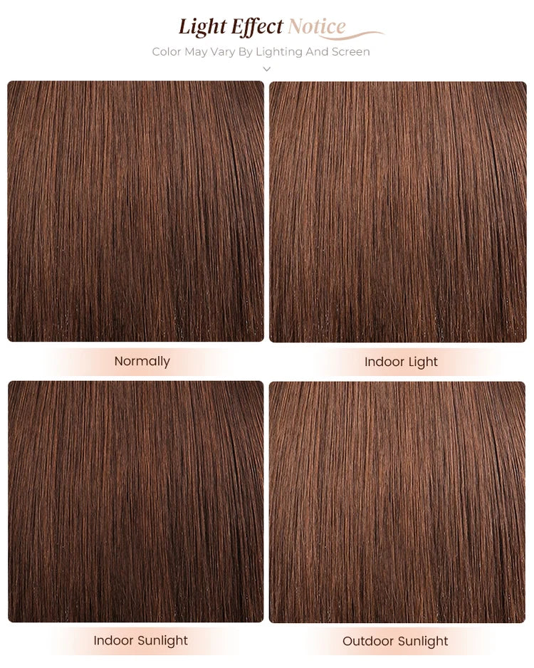 13x4 Frontal Lace Chocolate Brown Straight Wig Transparent Lace Realistic Hairline