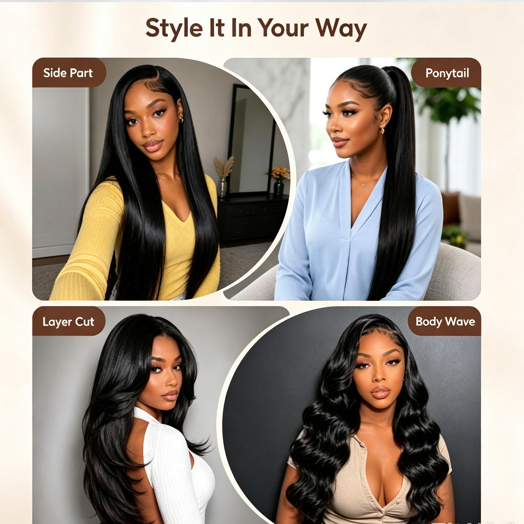 Glueless 13x4 Lace Frontal Wig Pre Plucked Straight 5x5 Wig Virgin Human Hair