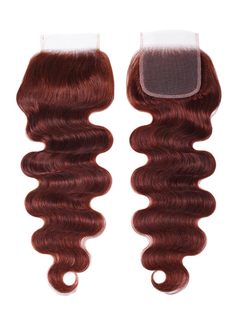 The UNice Dark Auburn Body Wave Remy Human Hair 3 Bundles With Closure Deal visual image position 6 shows body wave closure closure closure closure closure closure.