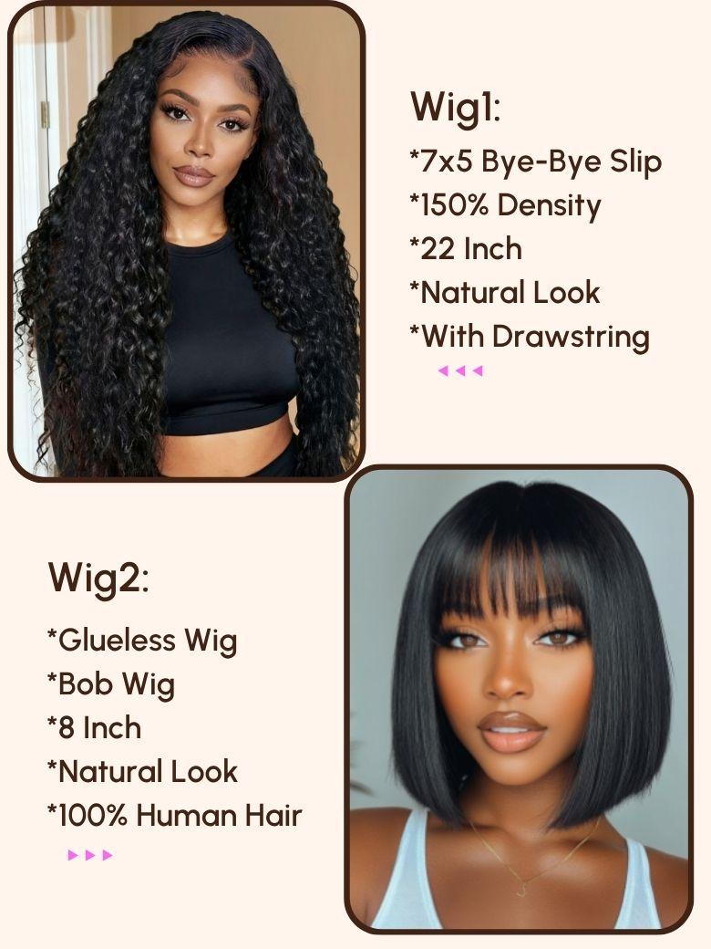 The UNice Pay $169 Get 2 wig 24H visual image position 3 shows wigs for black women.