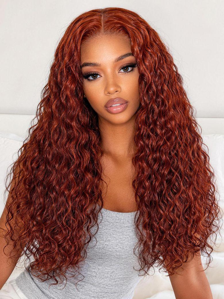 UNice Bye-Bye Knots Wig 7x5 Lace Reddish Brown And Natural Color Water Wave Wig
