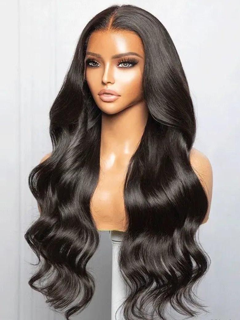 The UNice 40 Inch 200% Density Undetectable HD Lace Front Body Wave Human Hair Wig Pre product image shows a wig with long hair and a wavy body and body wave texture.