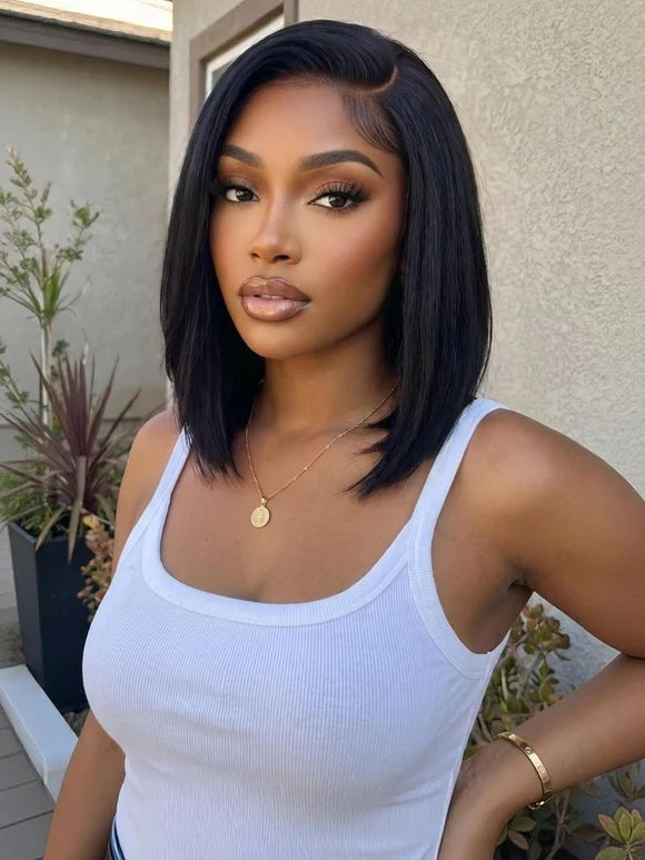 Short Bob 13x4 Lace Frontal Wig Pre Plucked Virgin Human Hair