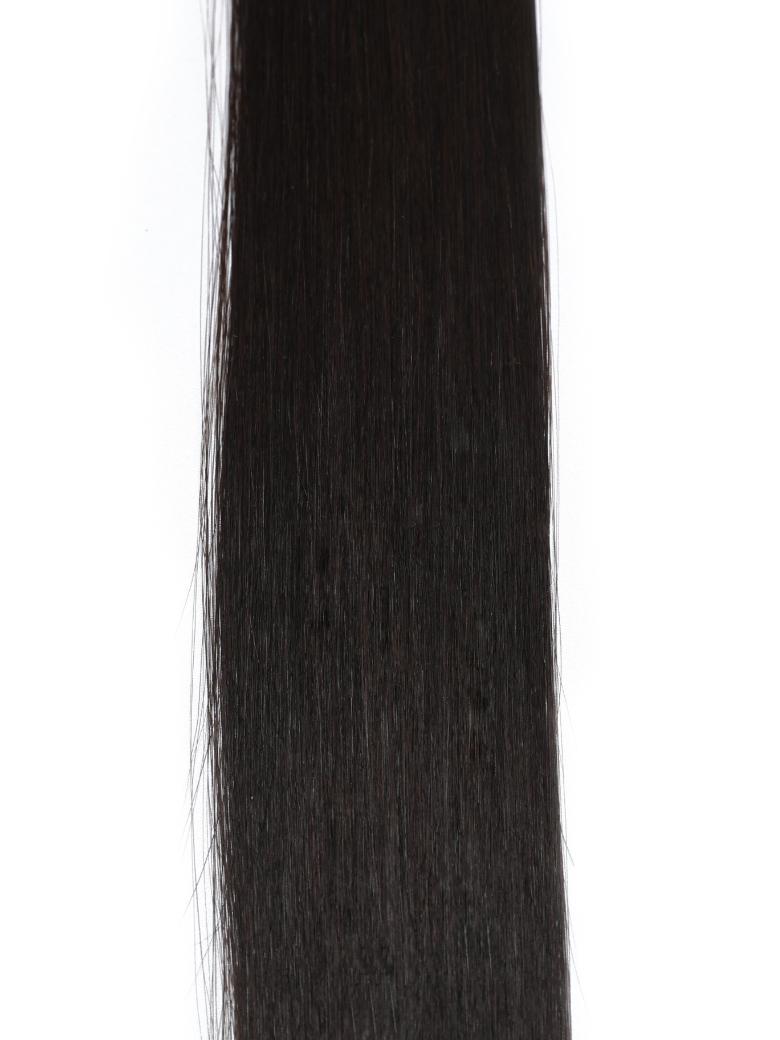 The UNice Off Black Human Hair I Tip Extension product image shows a close up of a long hair.
