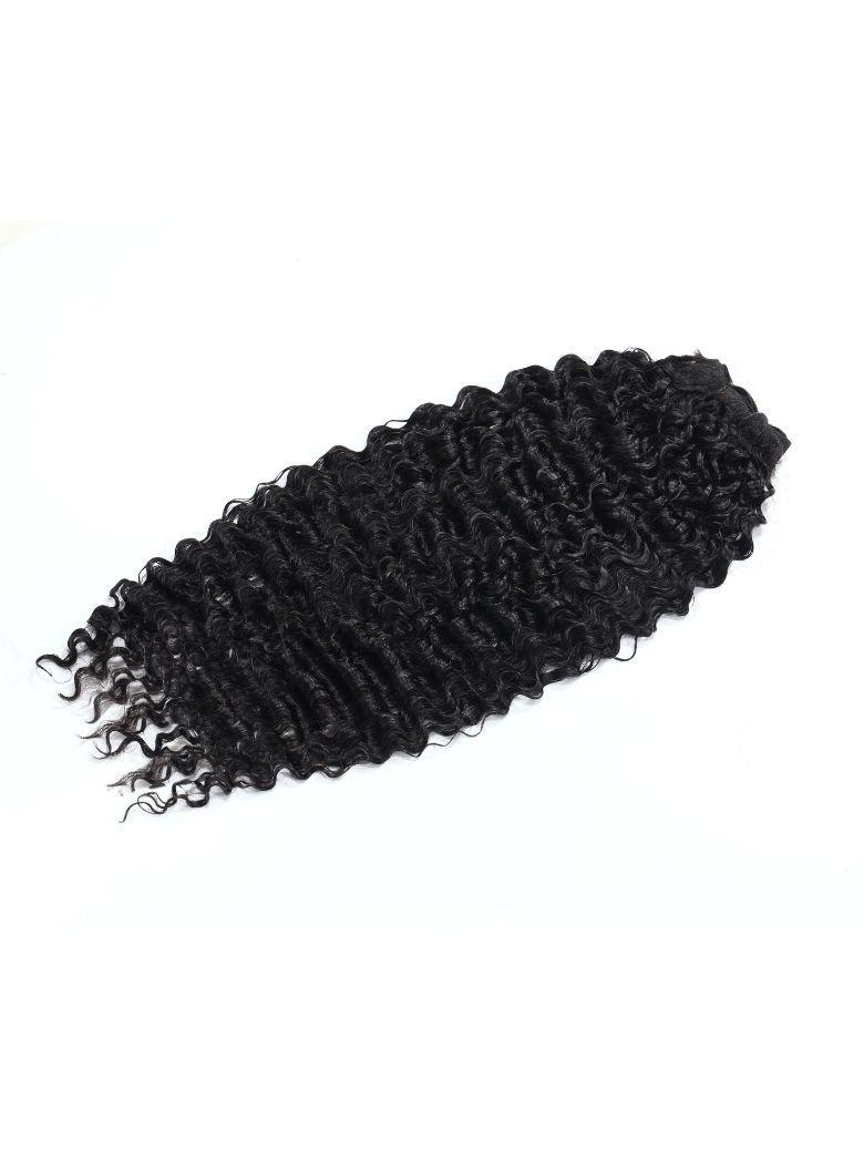 The UNice 3 Pcs/Pack Messy Curly Human Hair 3 Bundles Indian Deep Curly Texture product image shows brazilian curly hair bundles and curly texture, bundle fullness.