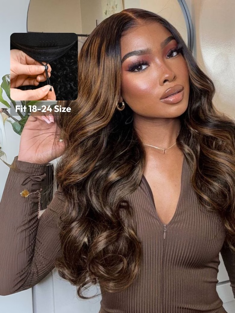 Bye Bye Knots Wig 7x5 Glueless Lace Balayage Highlight Body Wave Wig