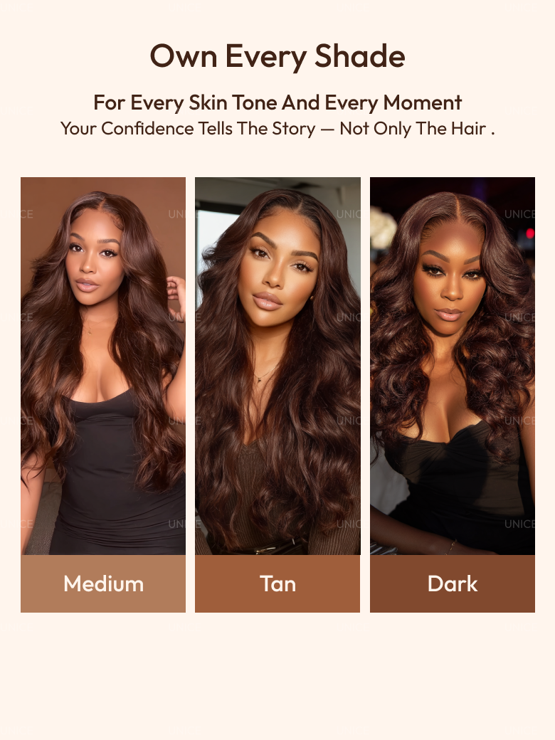 The UNice 24 Inch BOGO UNice Glueless Auburn Brown13x4 Pre-Everything Lace Frontal Loose detail image shows om om om om om om om om om om om om om om om om om om om om.