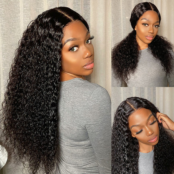 Outlet | Wet And Wavy | Water Wave 4x4 Closure Lace Glueless Mid Part Long Wig