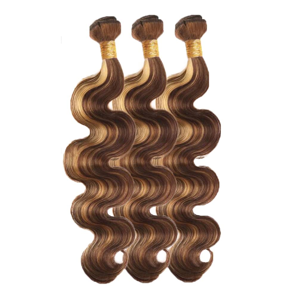 Body Wave Bundles Human Hair Highlight Blonde Body Wave 3 Bundles Brazilian Human Hair Extensions
