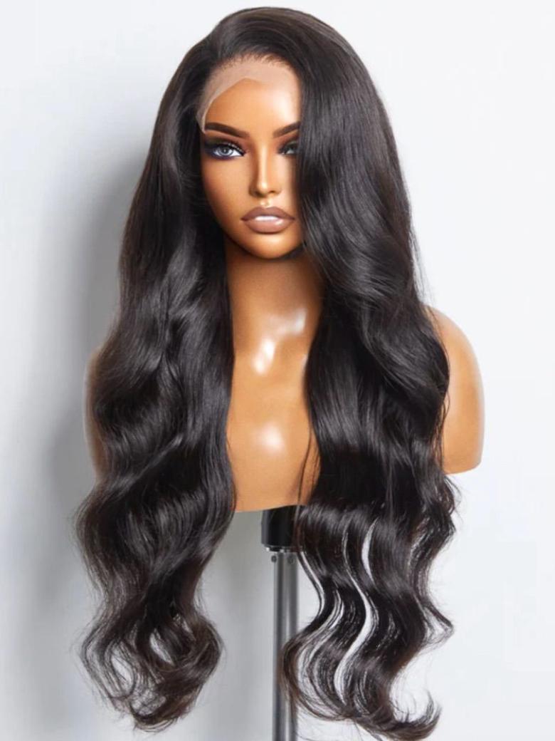 The UNice 40 Inch 200% Density Undetectable HD Lace Front Body Wave Human Hair Wig Pre product image shows a wig with long wavy hair and body wave texture, lace finish.