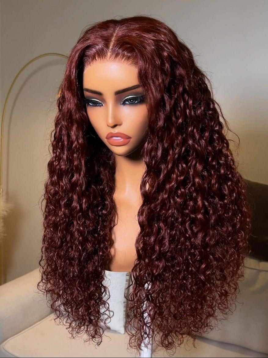 UNice Bye-Bye Knots Wig 7x5 Lace Reddish Brown And Natural Color Water Wave Wig