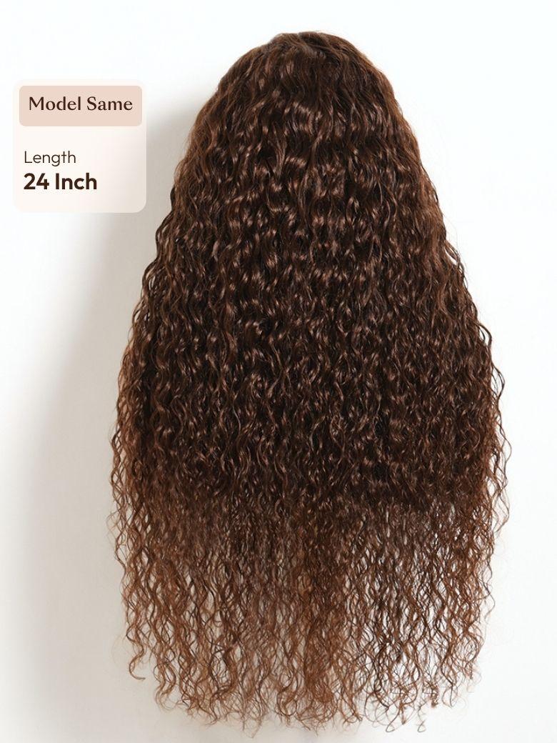 UNice Hazel Brown Water Wave Wig Bye-Bye Slip™ 7×5 Lace Closure Glueless Glam-Ready Rich Brunette Waves Effortless Vacation Look