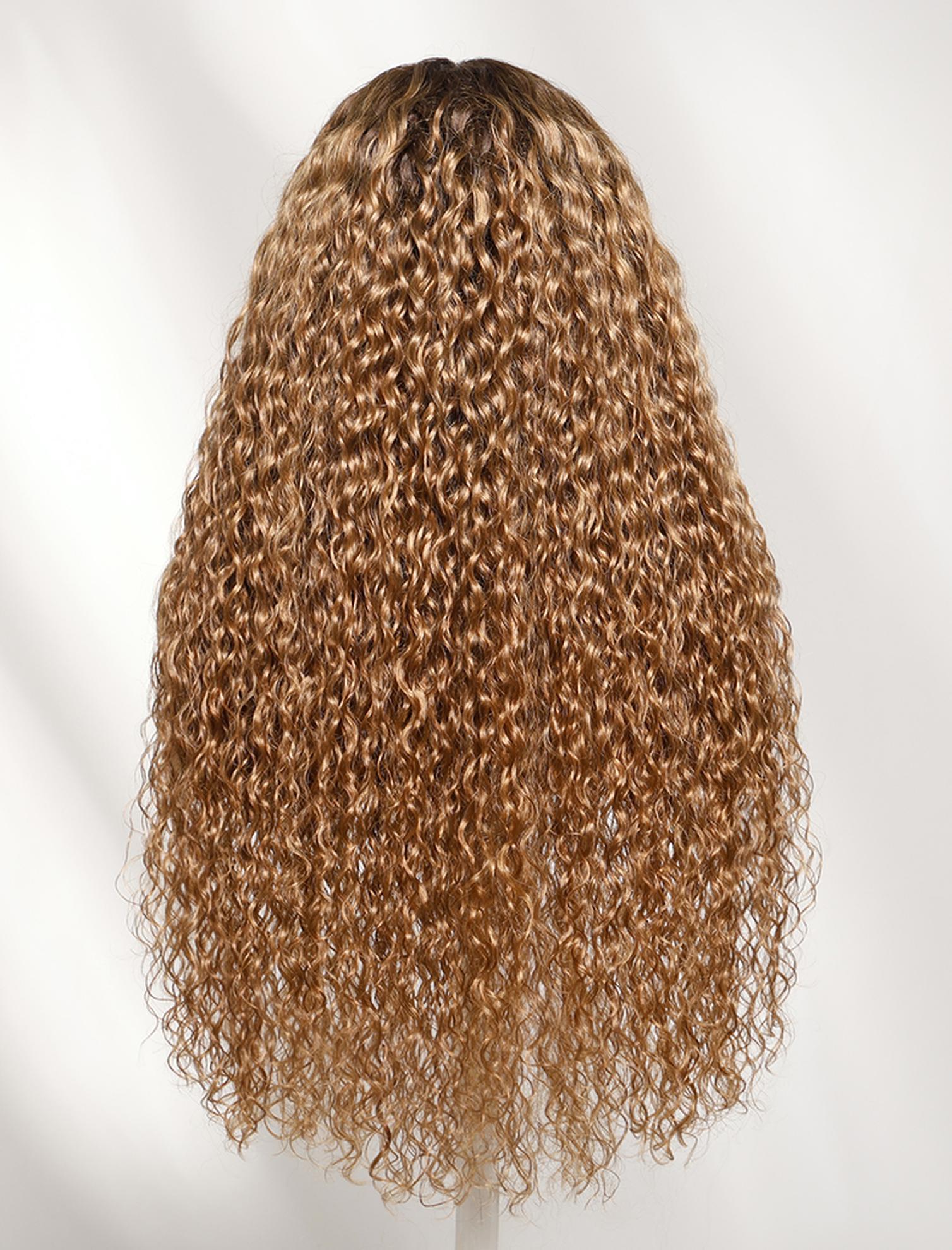 UNice Warm Honey Golden Brown Water Wave Bye-Bye Slip™ 7x5 Lace Glueless Wear and Go Wig for Beginners