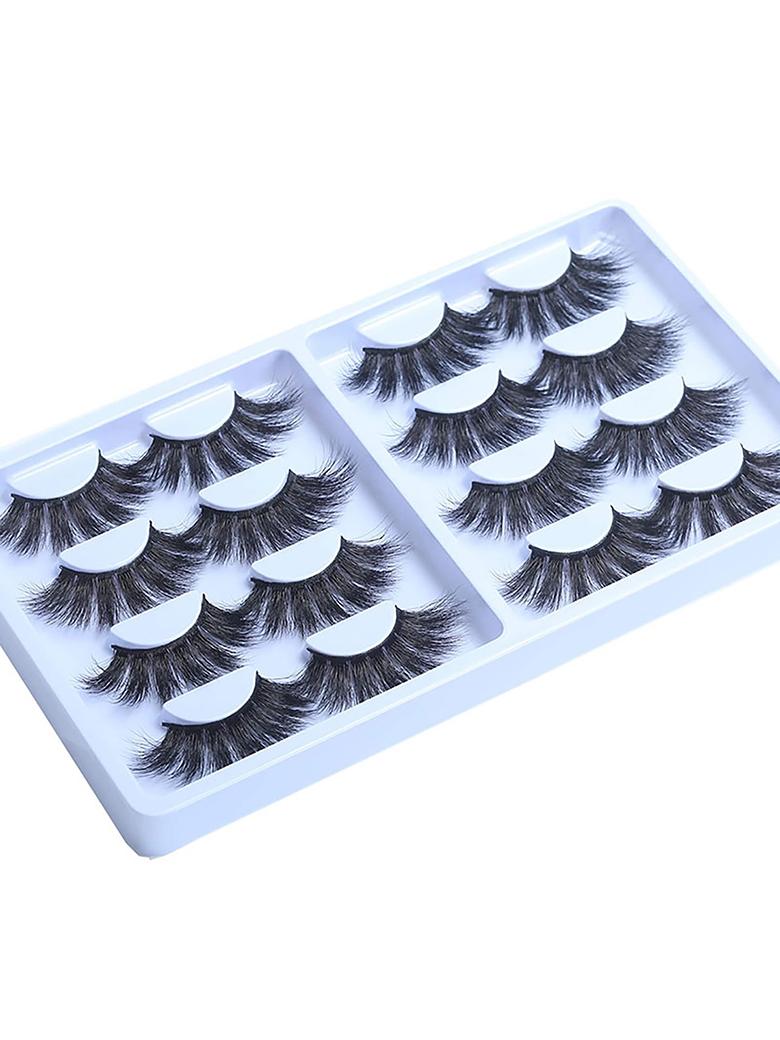 The UNice 8 Pairs 3D False Eyelashes Cat Eye Sexy Look Soft Reusable detail image shows 5 pairs of false false false false false false false false false false false.