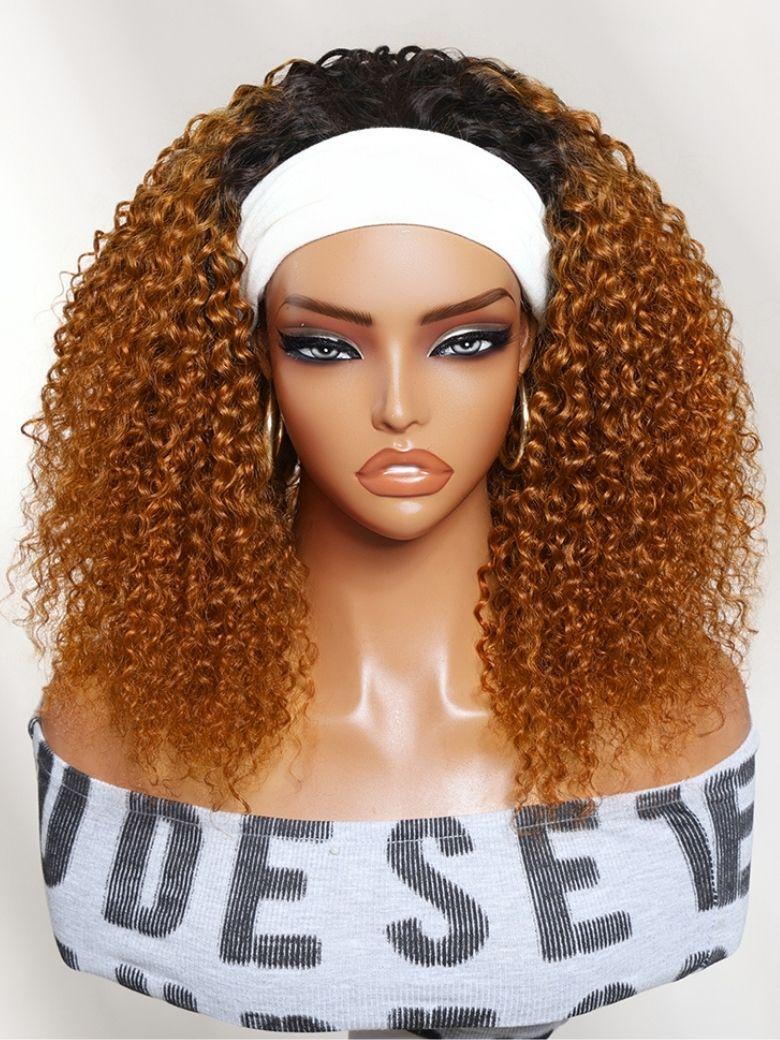 UNice Copper Ombre Curly Half Wig Flip Over Glam-Ready Dark Roots Beginner-Friendly Daily Styling