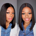 Worth I Beginner Friendly Glueless 4x4 Closure Undetectable Lace Yaiki Straight Bob Wigs