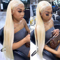 613 Blonde Straight 13x4 Lace Front Human Hair Wigs Pre Plucked
