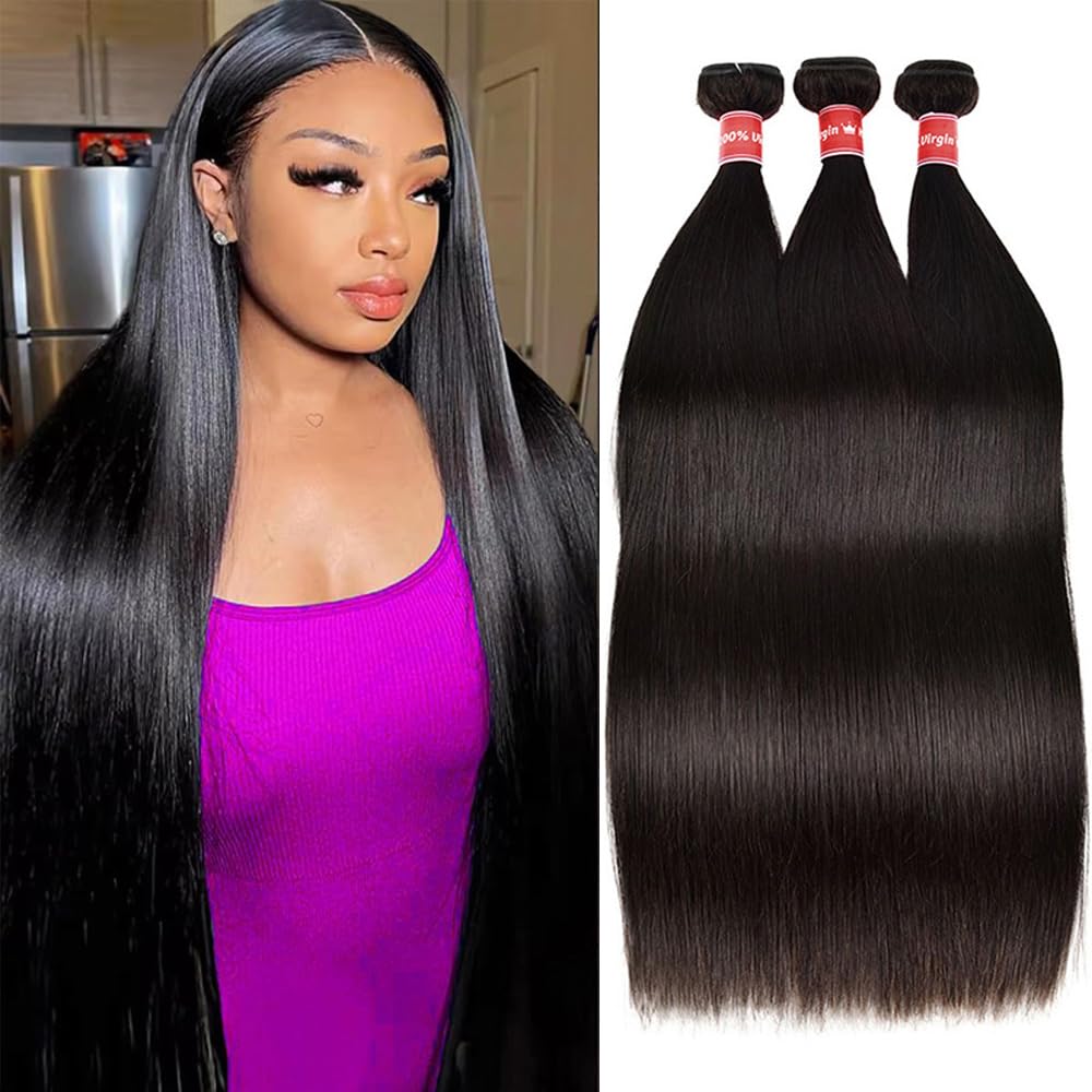 10A Brazilian Straight Hair 3 Bundles Deals Southkiss Hair 100% Virgin Human Hair Bundles 8-30 Inch
