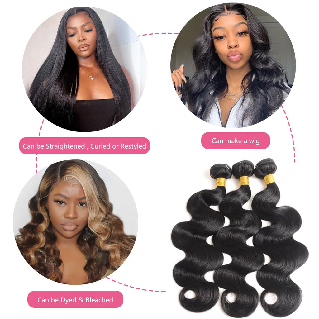 Brazilian Hair 3pcs Body Wave 100% Virgin Human Hair Bundles 10A