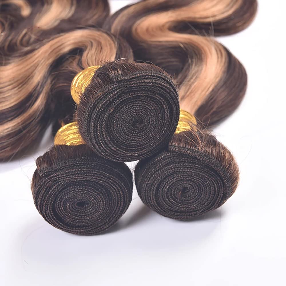 Body Wave Bundles Human Hair Highlight Blonde Body Wave 3 Bundles Brazilian Human Hair Extensions