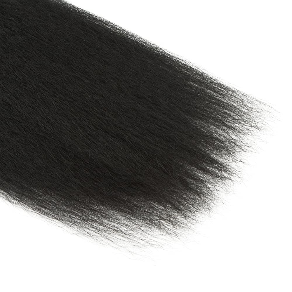 1/2 Bundles Kinky Straight Brazilian Hair Virgin Human Hair Extensions Sew In Weave 10A