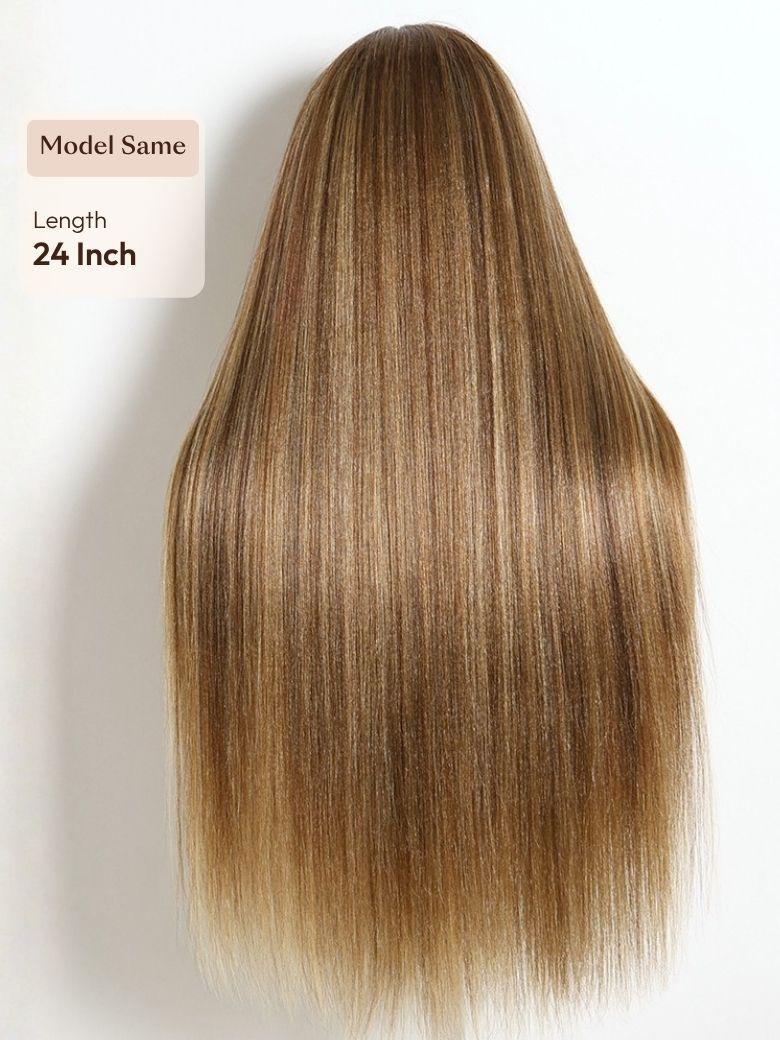 UNice Bronde With Honey Blonde Highlights Yaki Straight Wig Bye-Bye Slip™ 13×4 Lace Closure Glueless Glam-Ready Smooth Confident Finish