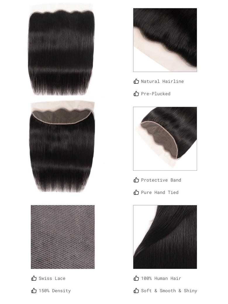 The UNice Brown Balayage 13x4 Lace Closure With 3Pcs Body Wave Bundles image highlights Natural Hairline, Pre-Plucked, Protective Band, Pure Hand Tied, brazilian.