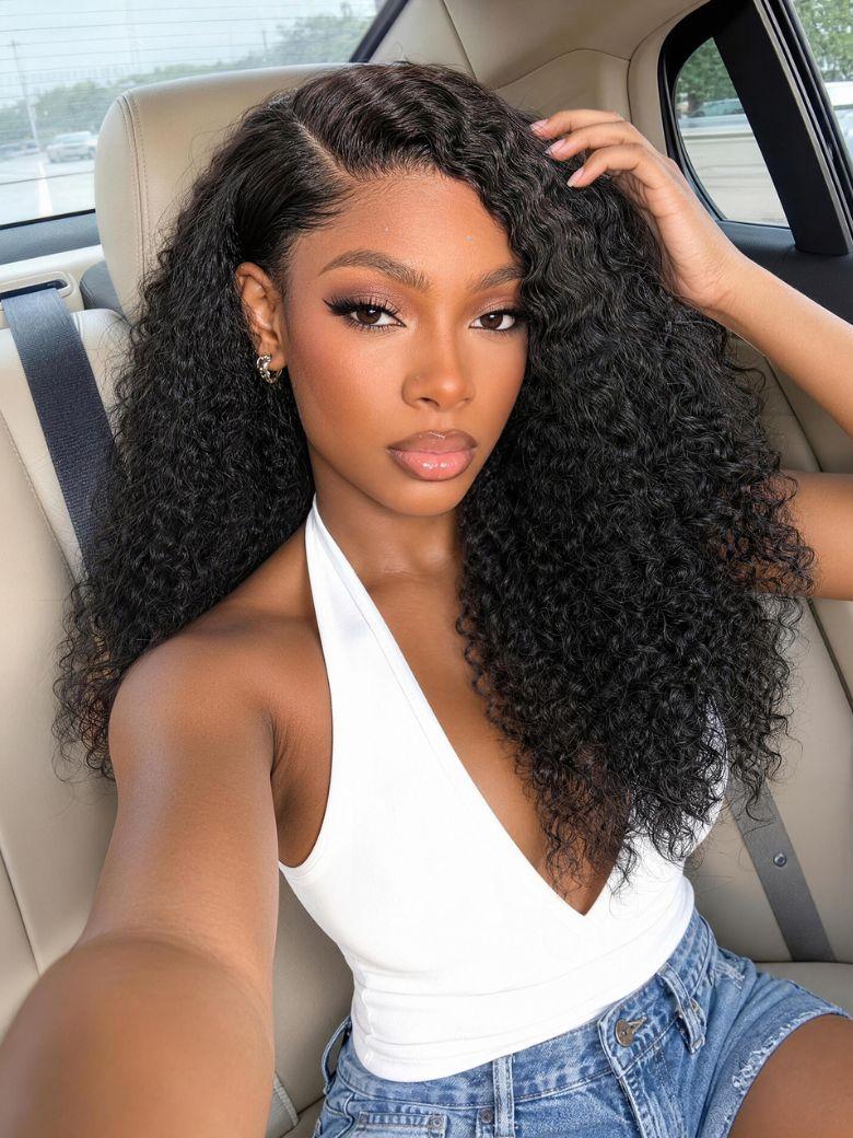 UNice Side Part Multi-Texture Curls Wig InvisiBlend™ V Part Glueless Blend-Ready Natural Hair Match Adjustable Fit
