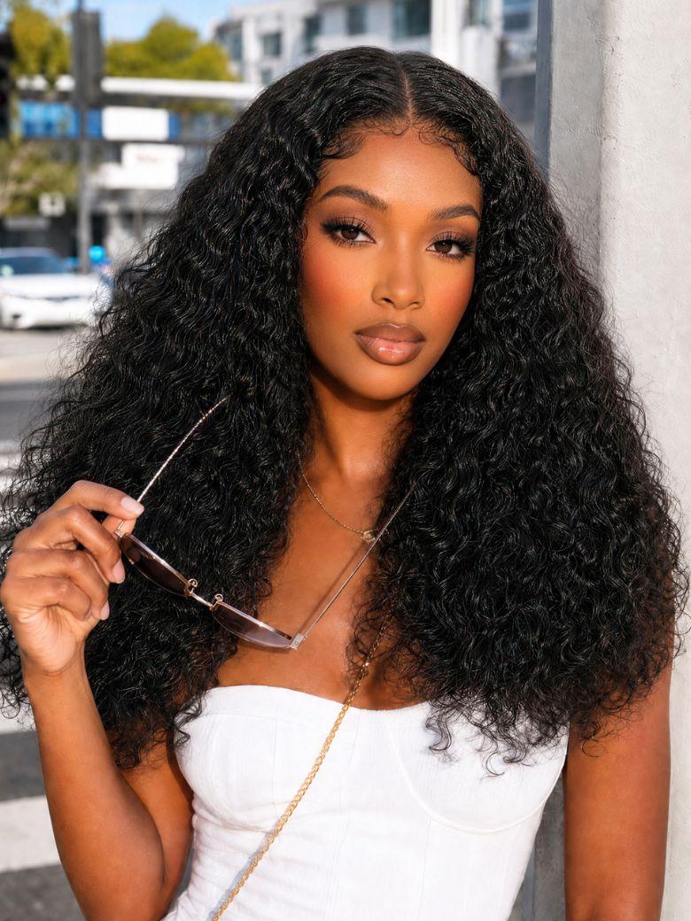 UNice Pre-Defined Layered Kinky Curly Wig Bye-Bye Slip™ 7×5 Lace Closure Glueless Blend-Ready Voluminous Natural Curls