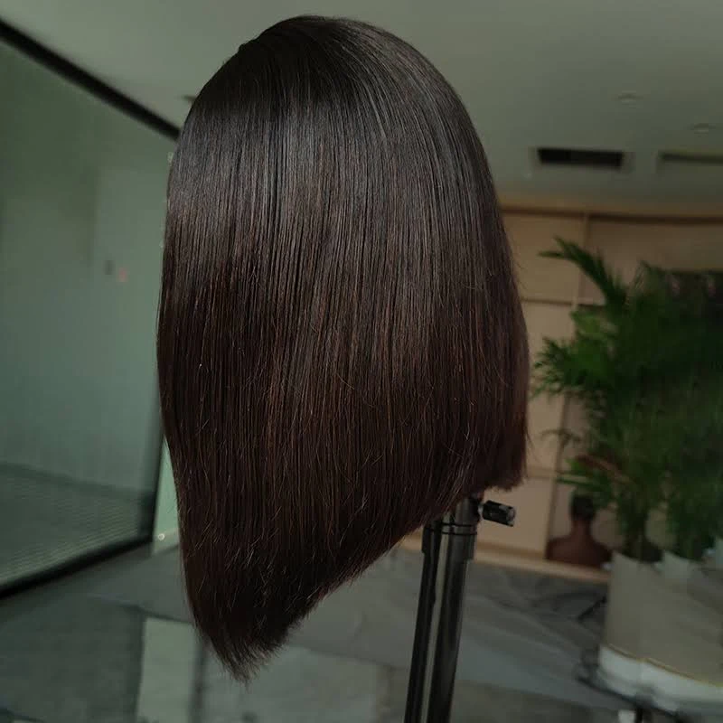 Brazilian Human Hair 4x4 Straight Bob Wigs Pre Cut Lace Closure Wear Go Wigs