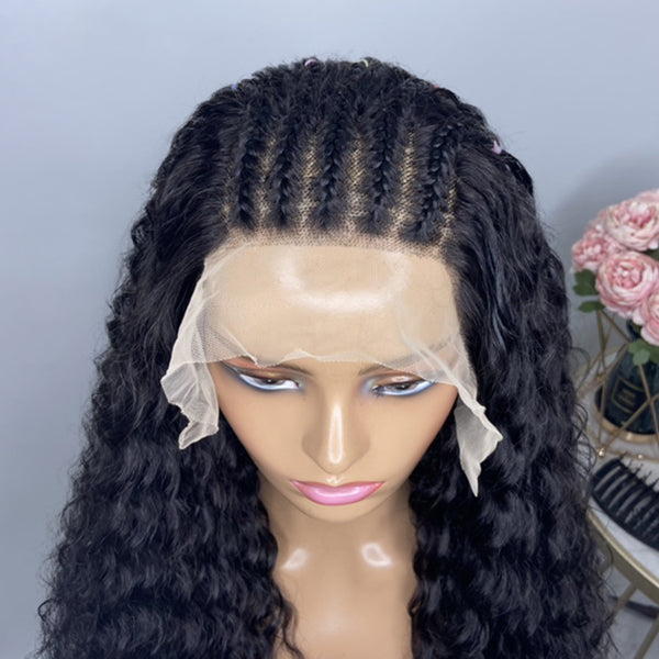 OUTLET I Natasha-Unbridled Deep Wave With Braid Glueless Compact 13X4 Frontal Lace Wig | Limited Design Edition