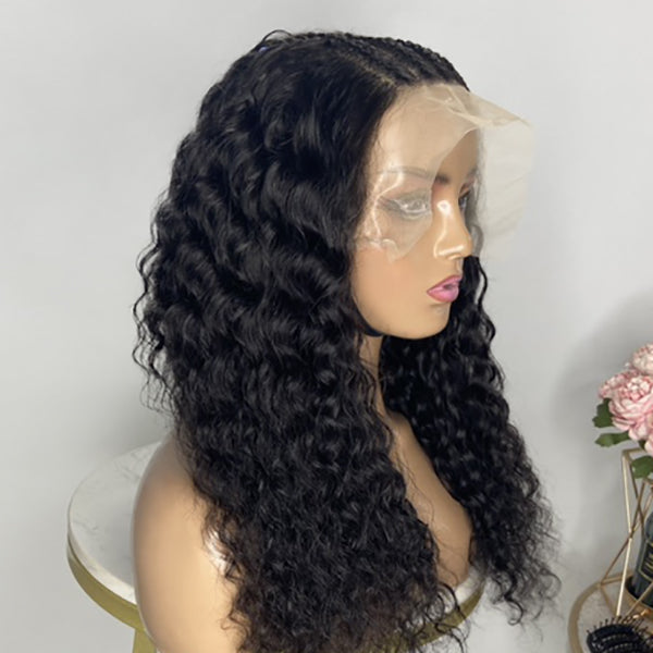 OUTLET I Natasha-Unbridled Deep Wave With Braid Glueless Compact 13X4 Frontal Lace Wig | Limited Design Edition