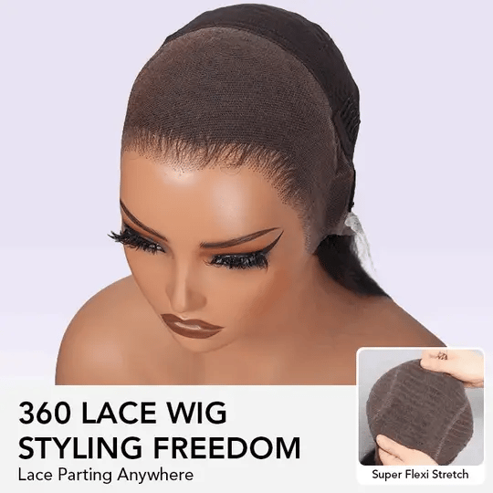 360 Full Straight Lace Wig Human Hair Snug Fit Glueless Wig Pre Bleached Knots Lace Parting Anywhere