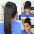 360 Full Straight Lace Wig Human Hair Snug Fit Glueless Wig Pre Bleached Knots Lace Parting Anywhere