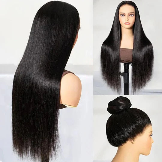 360 Full Straight Lace Wig Human Hair Snug Fit Glueless Wig Pre Bleached Knots Lace Parting Anywhere