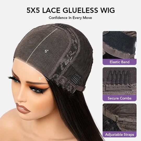Short Jerry Curly Bob Glueless Pre Cut Lace Wig with Drawstring 100% Human Hair