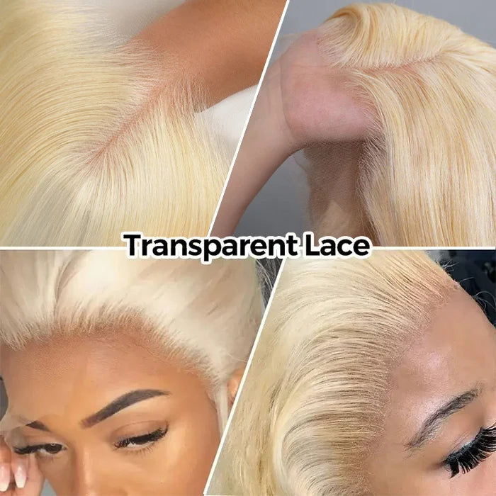 613 Blonde Straight 13x4 Lace Front Human Hair Wigs Pre Plucked