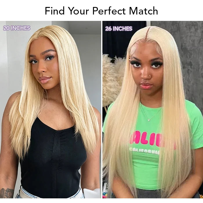 613 Blonde Straight 13x4 Lace Front Human Hair Wigs Pre Plucked