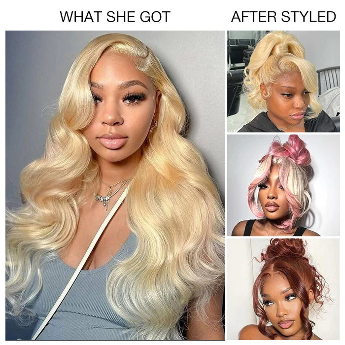 613 Blonde Body Wave Lace Front Wigs 13*4 Frontal Brazilian Human Hair